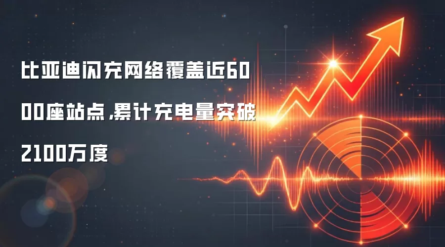 比亚迪闪充网络覆盖近6000座站点，累计充电量突破2100万度