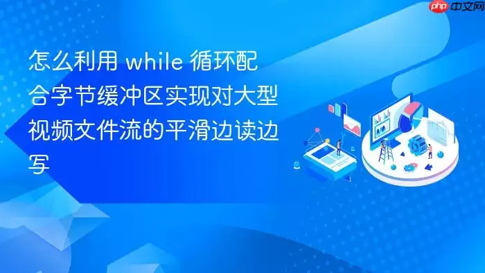 怎么利用 while 循环配合字节缓冲区实现对大型视频文件流的平滑边读边写