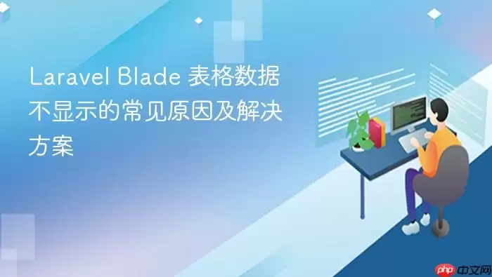 Lara vel Blade 表格数据不显示的常见原因及解决方案