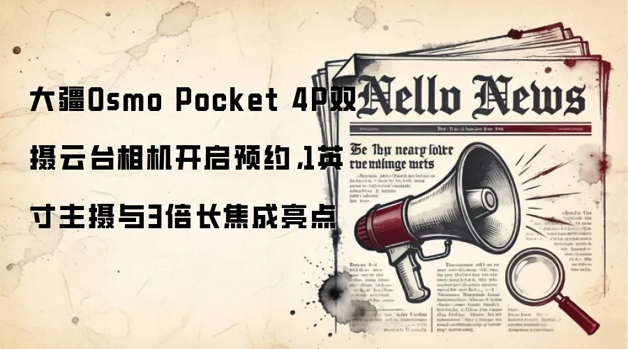 大疆Osmo Pocket 4P双摄云台相机开启预约，1英寸主摄与3倍长焦成亮点