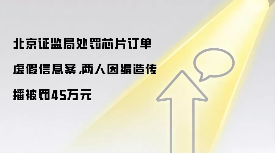 北京证监局处罚芯片订单虚假信息案，两人因编造传播被罚45万元