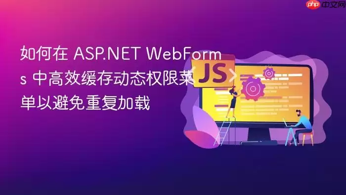 如何在 ASP.NET WebForms 中高效缓存动态权限菜单以避免重复加载