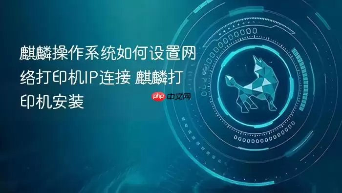 麒麟操作系统如何设置网络打印机IP连接 麒麟打印机安装