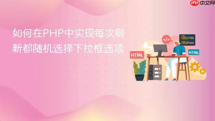 如何在PHP中实现每次刷新都随机选择下拉框选项