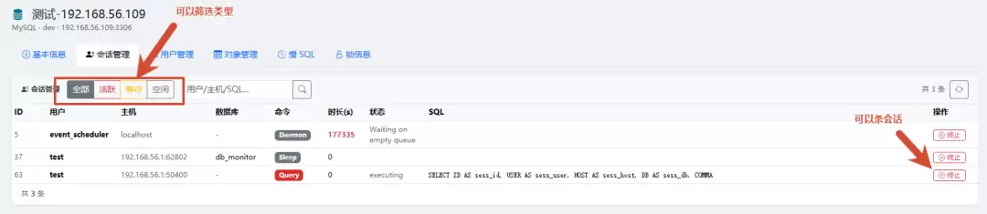 MySQL表管理示意图
