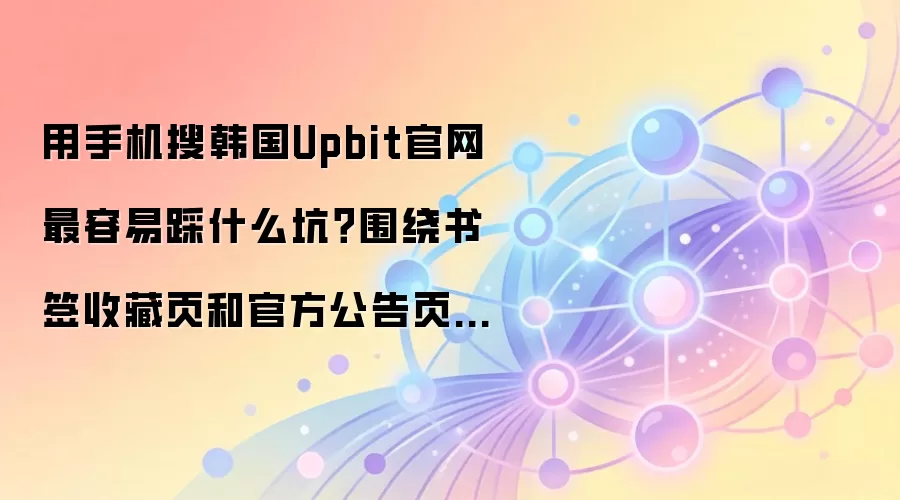 用手机搜韩国Upbit官网最容易踩什么坑？围绕书签收藏页和官方公告页给你讲透