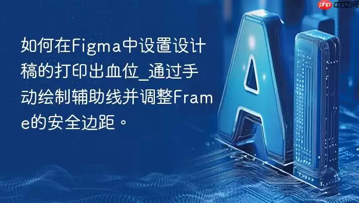 如何在Figma中设置设计稿的打印出血位_通过手动绘制辅助线并调整Frame的安全边距。
