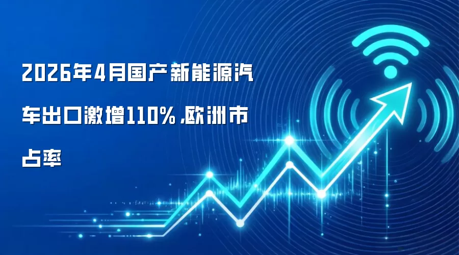 2026年4月国产新能源汽车出口激增110%,欧洲市占率