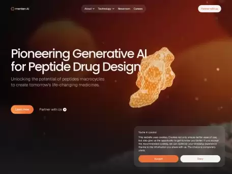 menten.AI-Menten 平台能够设计出具有理想体外和体内特性的 nM 范围内的强效药物样肽大环化合物