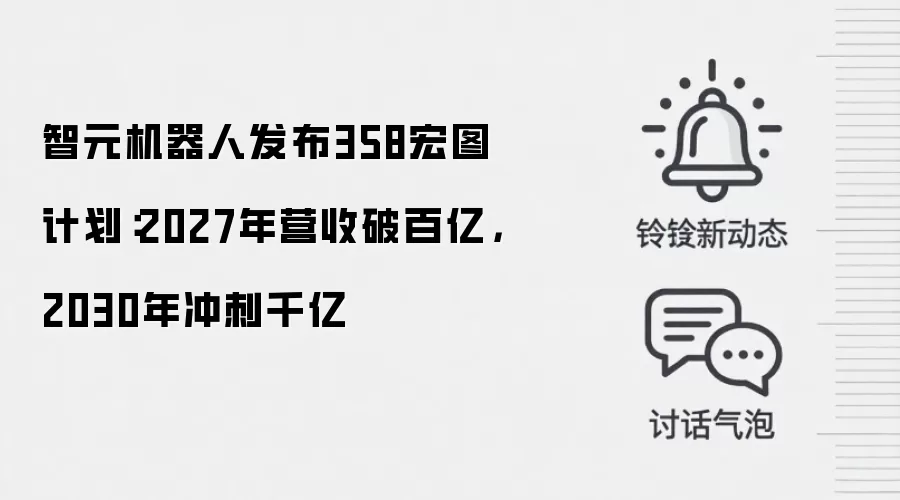 智元机器人发布358宏图计划：2027年营收破百亿，2030年冲刺千亿