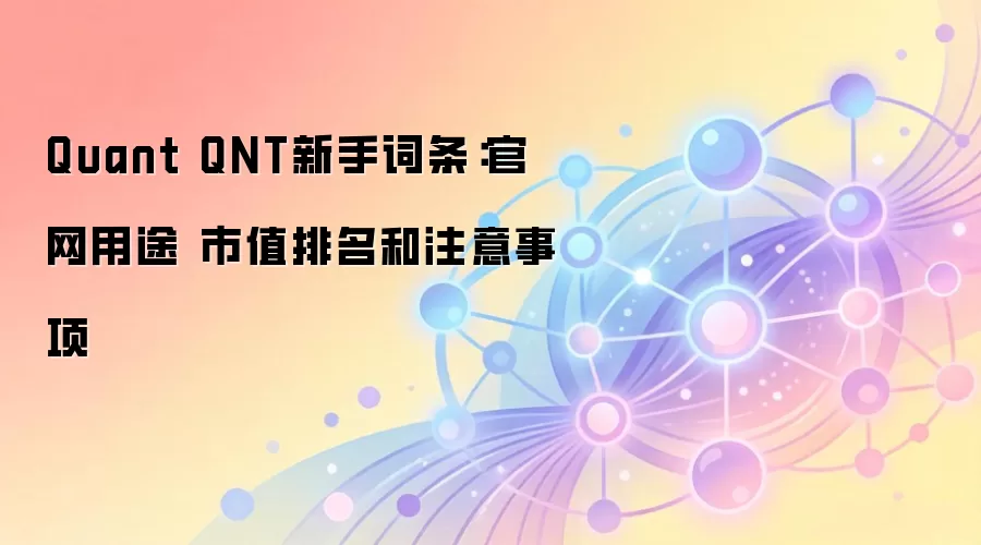 Quant QNT新手词条：官网用途 市值排名和注意事项