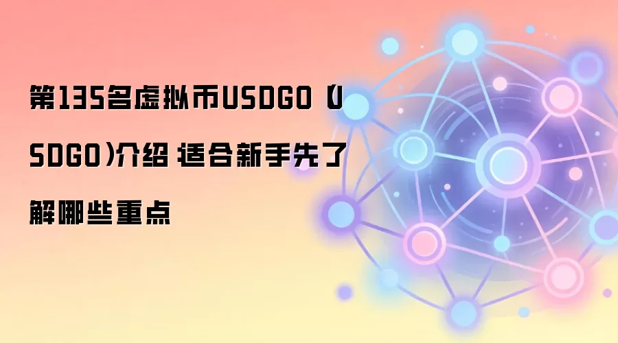 第135名虚拟币USDGO(USDGO)介绍:适合新手先了解哪些重点