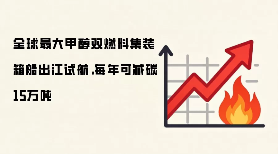 全球最大甲醇双燃料集装箱船出江试航，每年可减碳15万吨