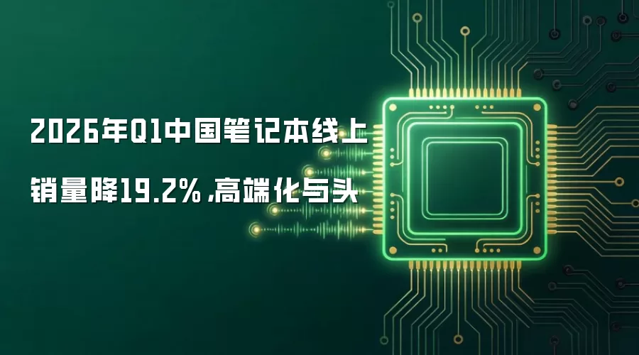 2026年Q1中国笔记本线上销量降19.2%，高端化与头