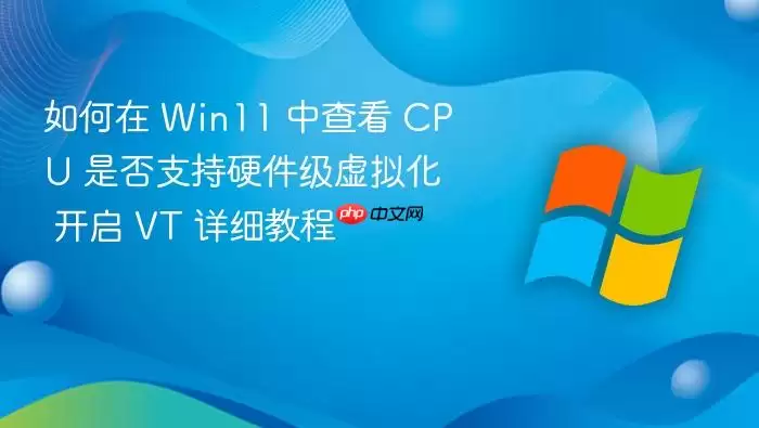 如何在 Win11 中查看 CPU 是否支持硬件级虚拟化 开启 VT 详细教程