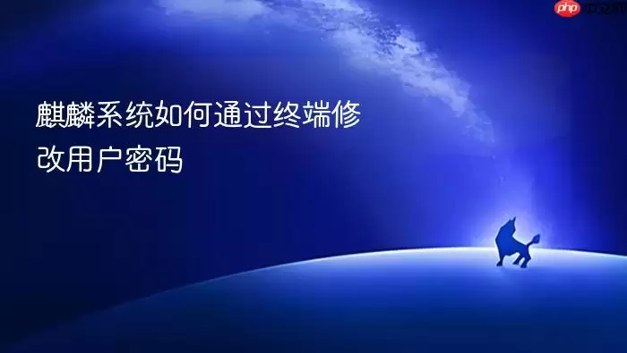 麒麟系统如何通过终端修改用户密码