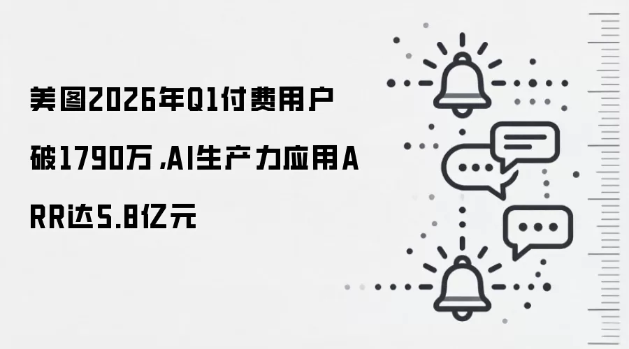 美图2026年Q1付费用户破1790万,AI生产力应用ARR达5.8亿元