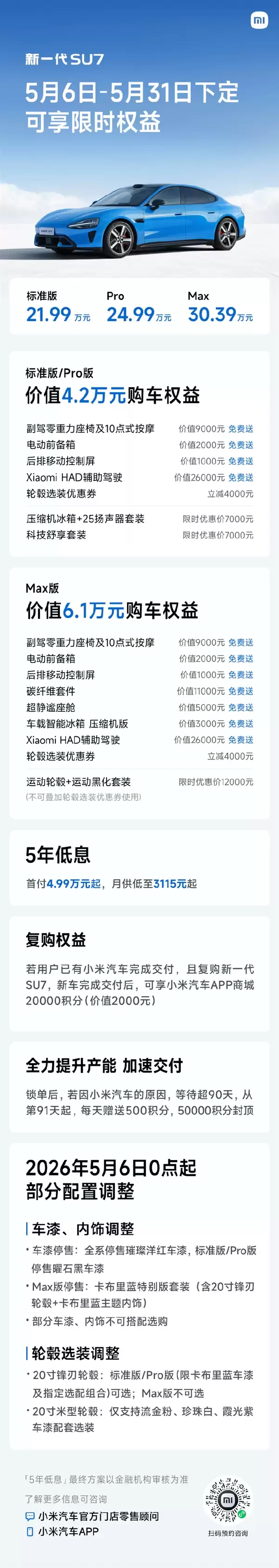 上市48天!小米官宣:新一代SU7锁单已超过80000台