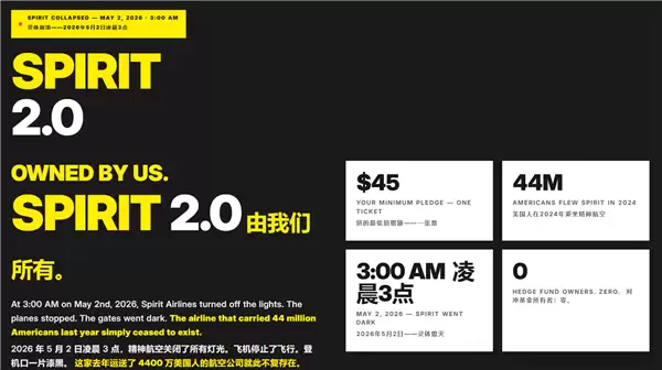 美国廉航巨头精神航空全线停飞关门 14万网友众筹1亿多美元想买下