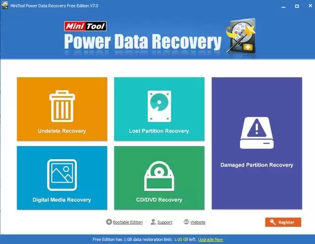 Minitool数据恢复软件界面示意图
