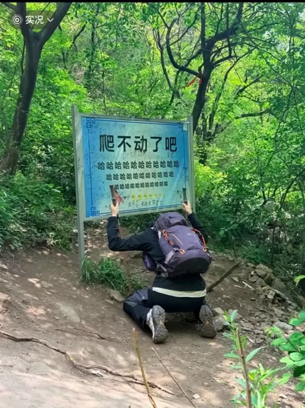 河南嵩山爬不动了吧标语被指嘲讽游客遭更换！景区回应