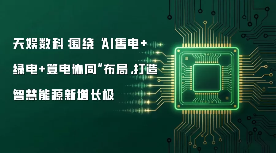 天娱数科：围绕“AI售电+绿电+算电协同”布局，打造智慧能源新增长极