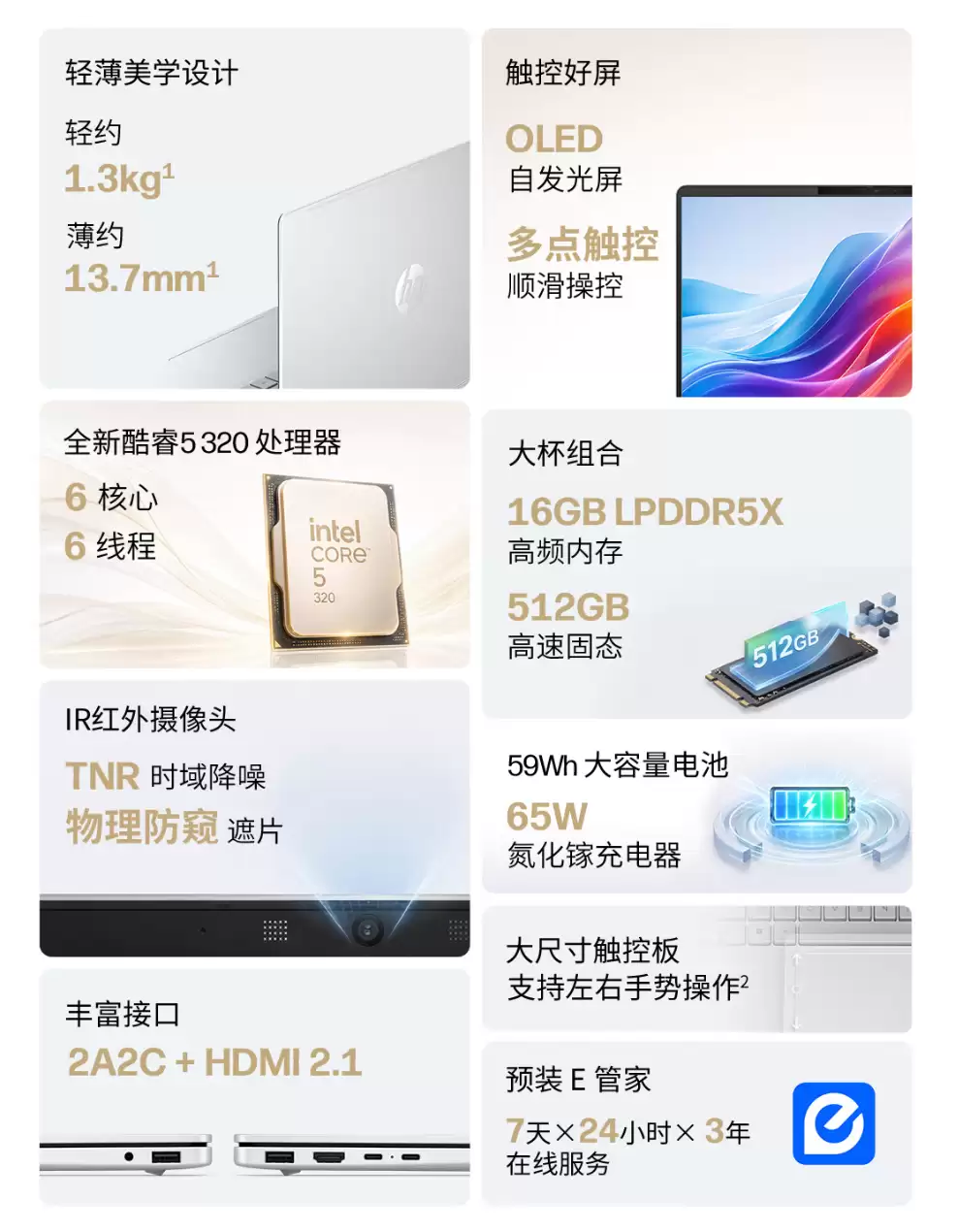 惠普星Book Plus 14触屏笔记本开售：酷睿5 320处理器，16GB+512GB售价5998元