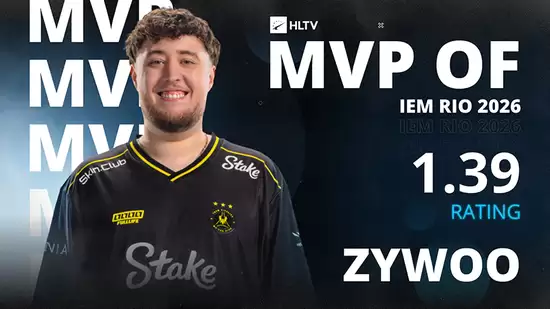 ZywOo捧起MVP奖牌