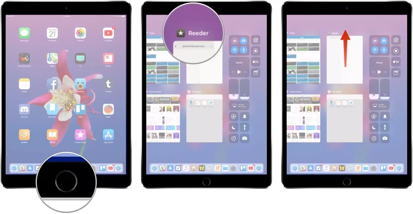 强制退出iPad应用示意图