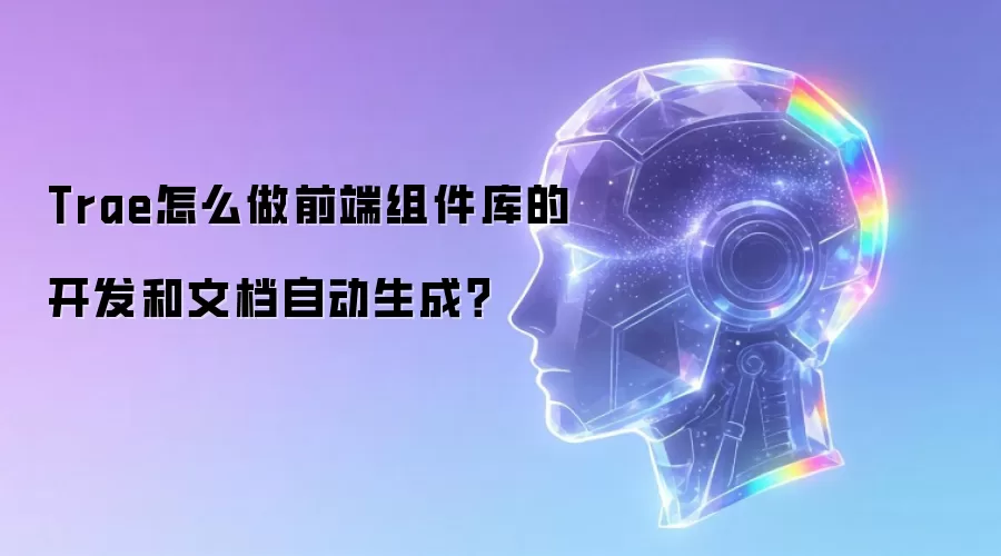 Trae怎么做前端组件库的开发和文档自动生成？
