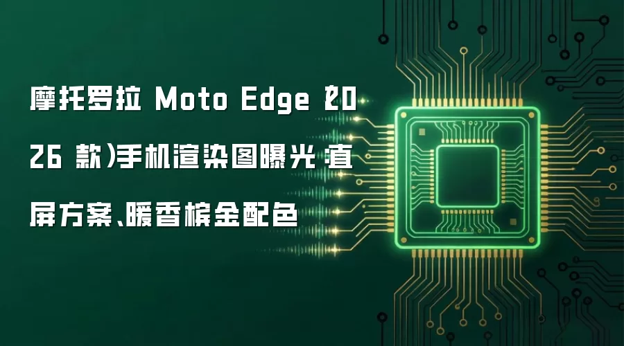 摩托罗拉 Moto Edge（2026 款）手机渲染图曝光：直屏方案、暖香槟金配色