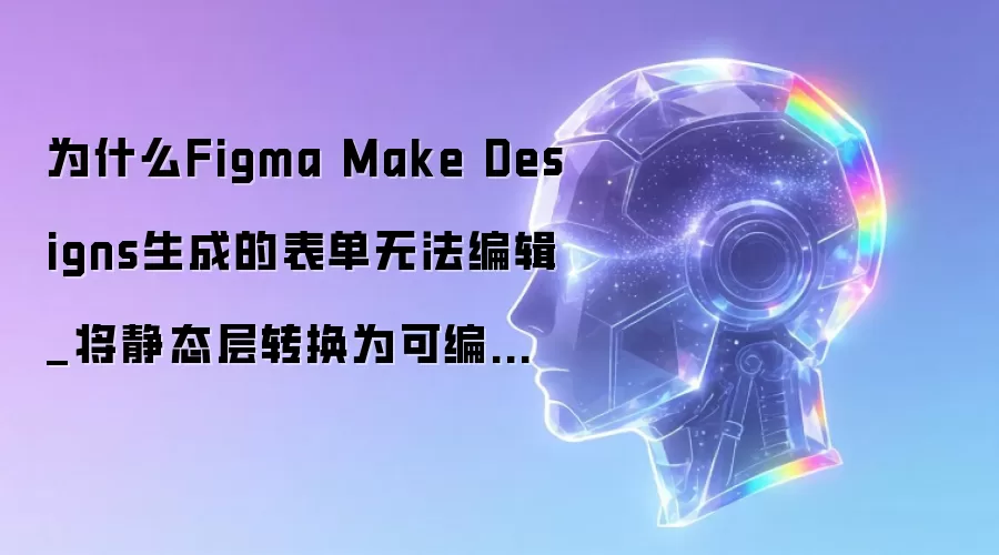 为什么Figma Make Designs生成的表单无法编辑_将静态层转换为可编辑组件