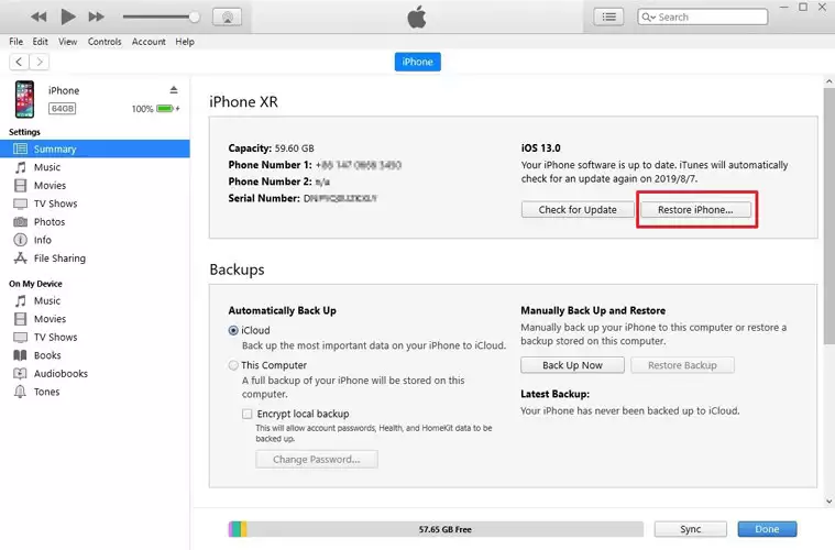通过iTunes更新iPhone示意图