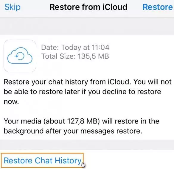LINE从iCloud恢复聊天记录