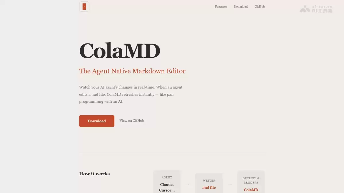 ColaMD – 开源 Markdown 编辑器，实时同步修改内容