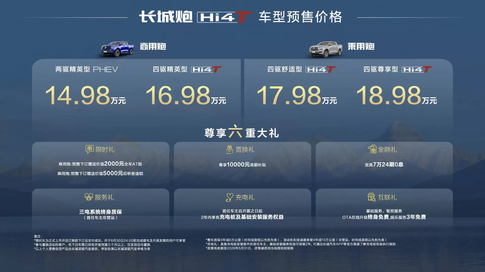 14.98万元起，长城炮Hi4-T预售开启，新能源皮卡终于不只会省油了