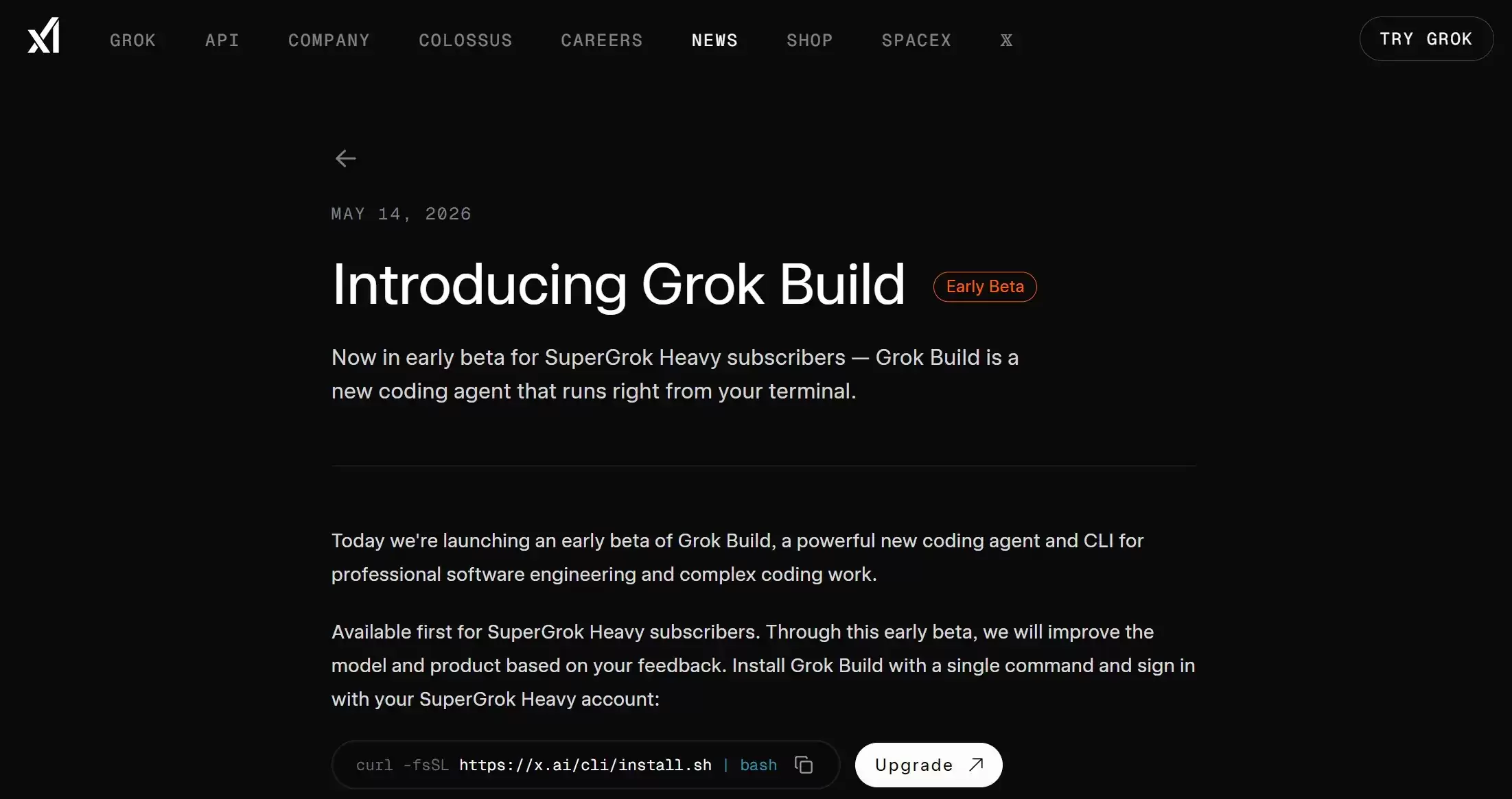 Grok Build – xAI推出的终端原生AI编程智能体与多智能体开发工具