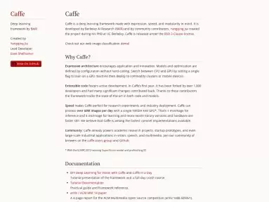 Caffe-UC伯克利研究推出的深度学习框架