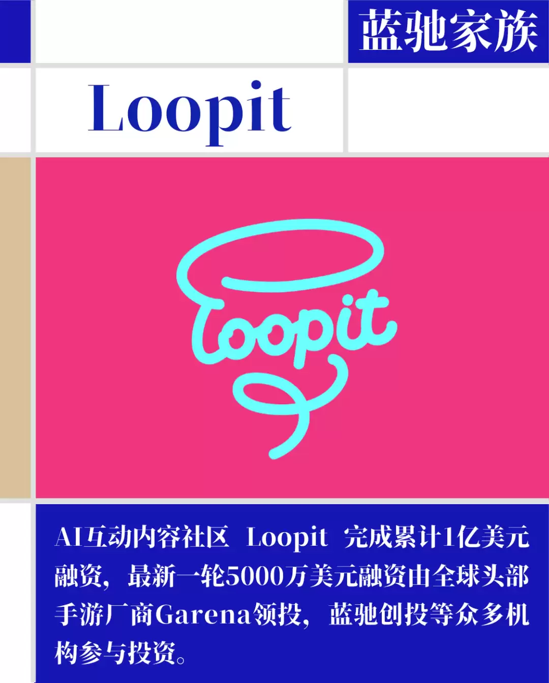 蓝驰早期项目AI互动内容社区Loopit完成1亿美元融资 