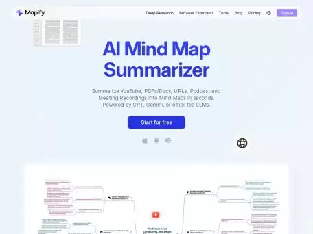 Mapify-Mapify是由思维导图工具 Xmind 公司推出的AI思维导图工具