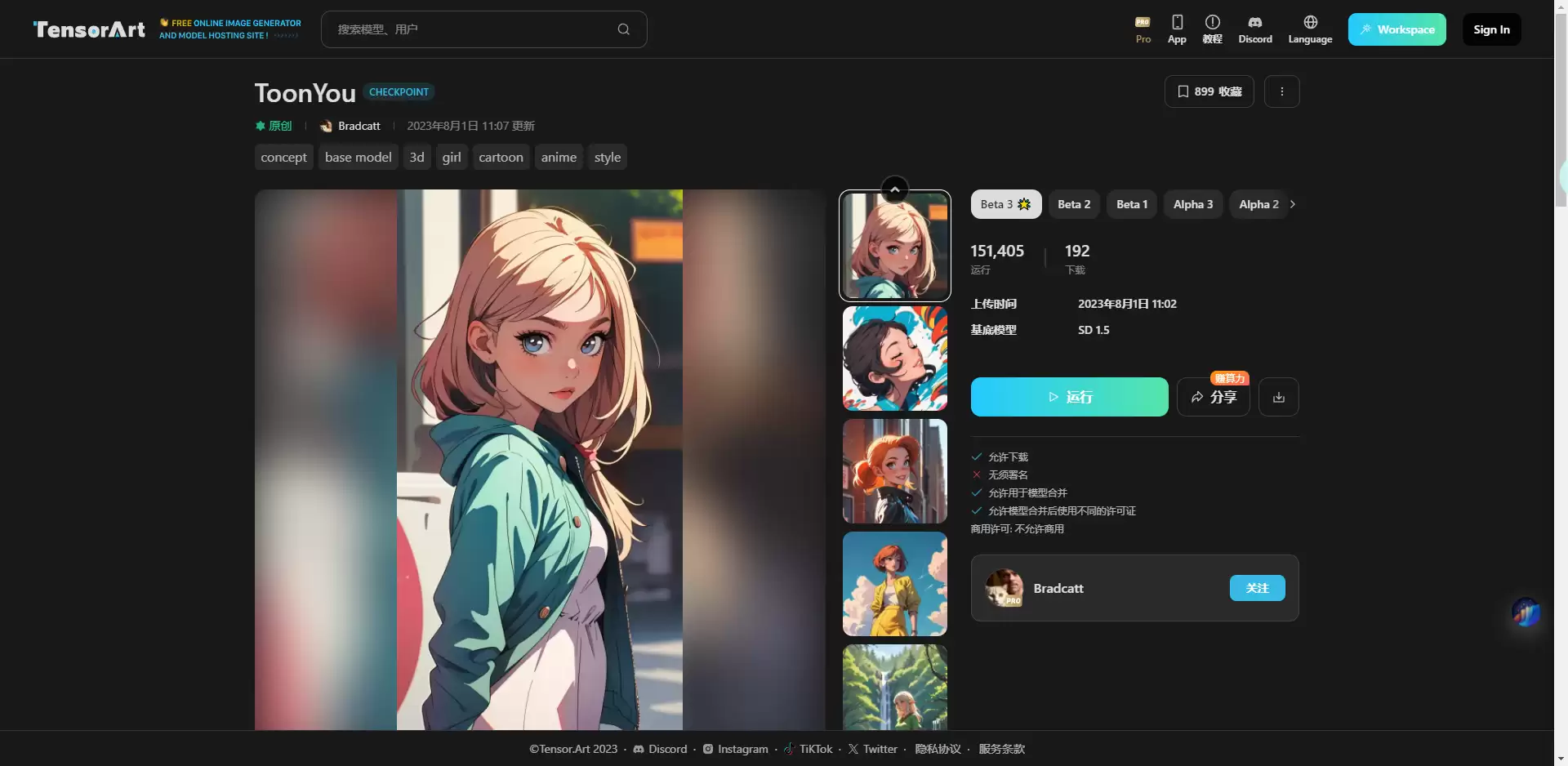 Tensor.art AI模型分享平台