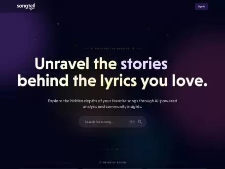 Songtell-Songtell是第一个人工智能生成的歌曲含义库