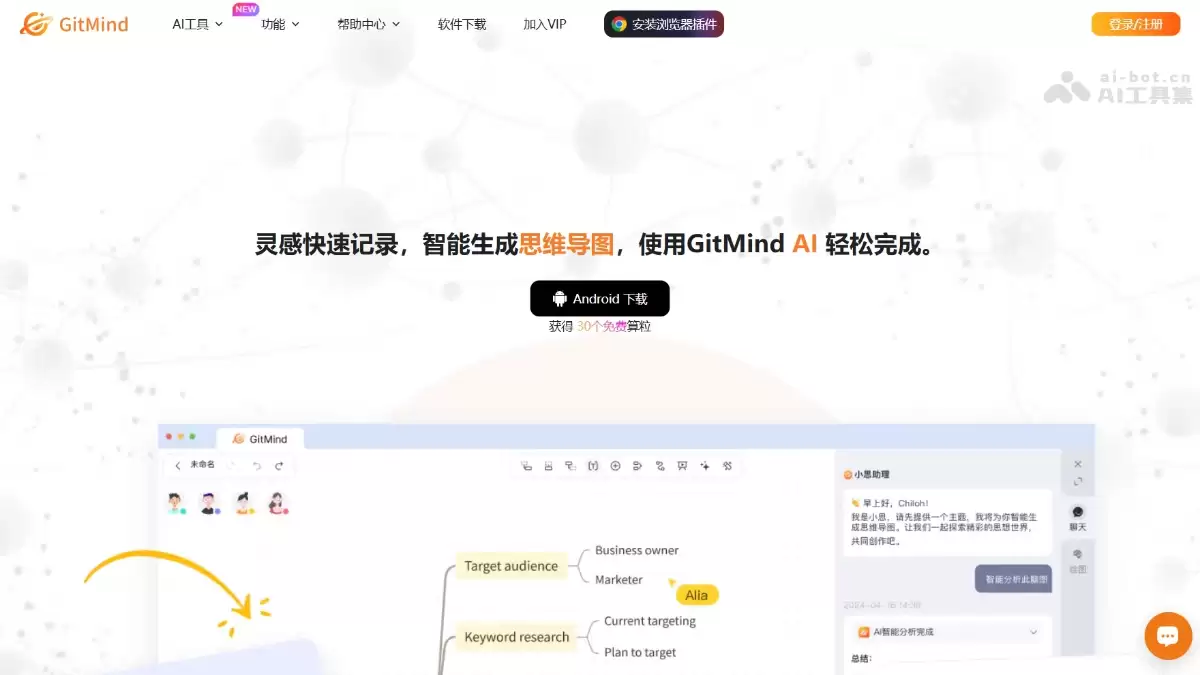 GitMind思乎AI：一键智能生成思维导图