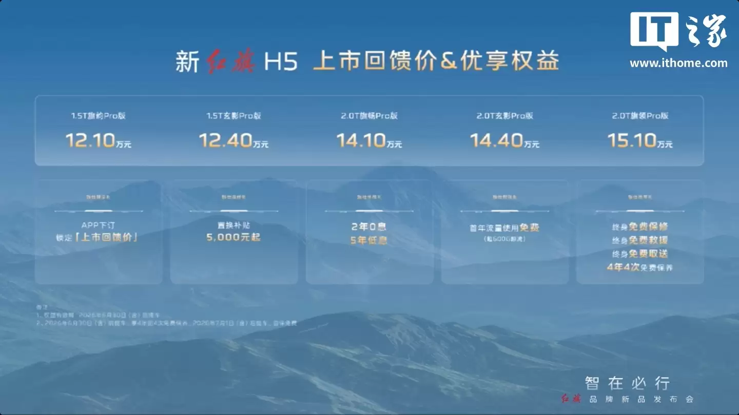 2026款一汽红旗H5上市,12.1万元起