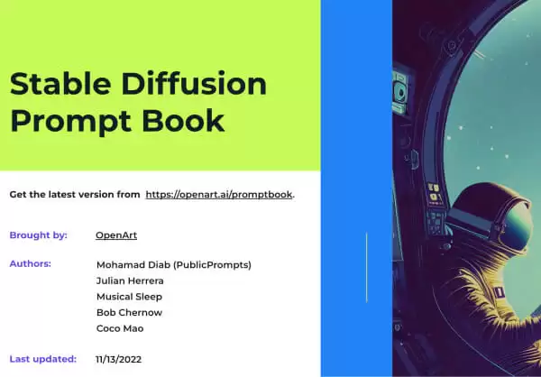 Stable Diffusion Prompt Book-OpenArt平台推出的免费提示词指南手册