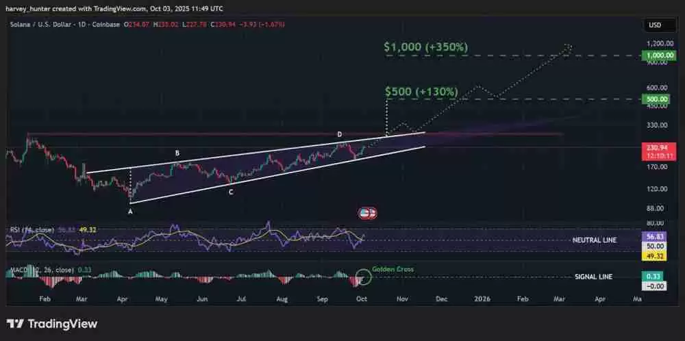 索拉纳币(Solana)价格预测:全球最大衍生品交易所盯上SOL$1,000 只是起点!