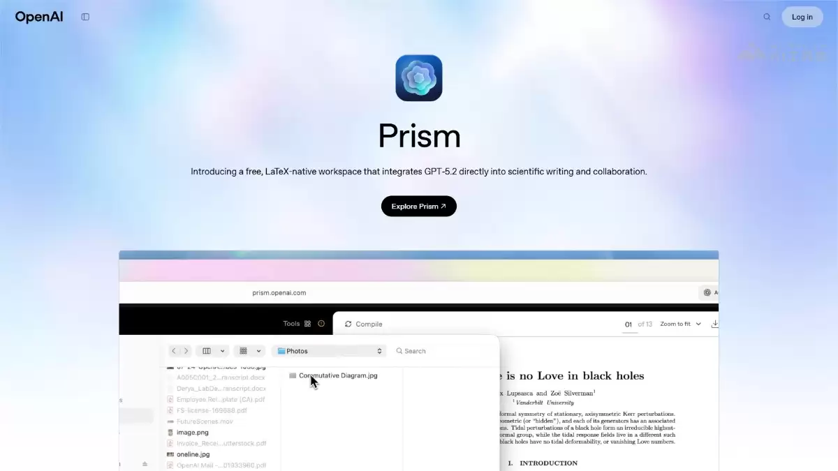 Prism – OpenAI推出的免费AI科研写作平台