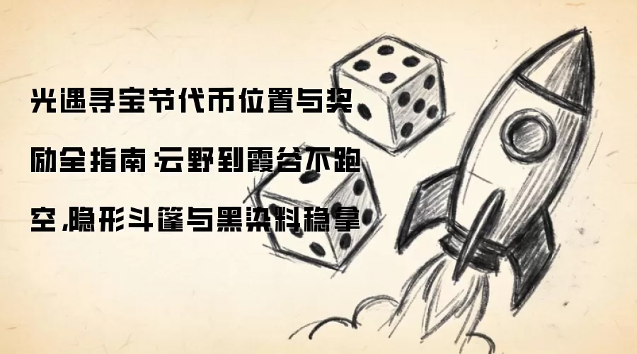 光遇寻宝节代币位置与奖励全指南:云野到霞谷不跑空,隐形斗篷与黑染料稳拿