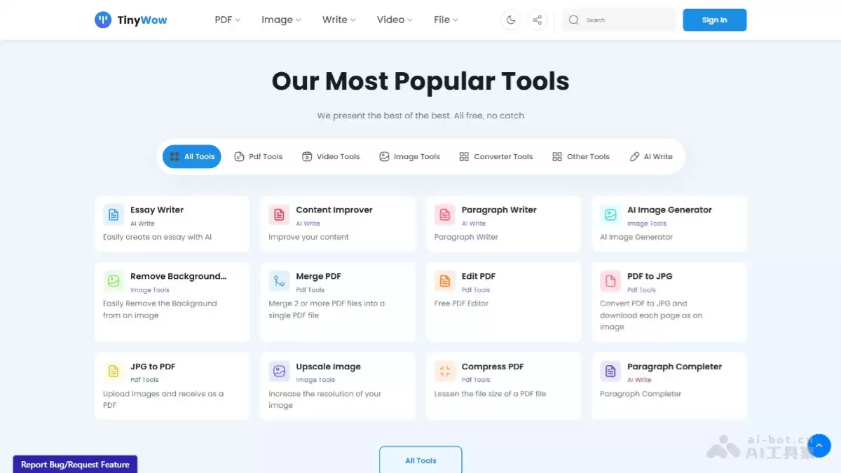 TinyWow-免费在线AI工具箱
