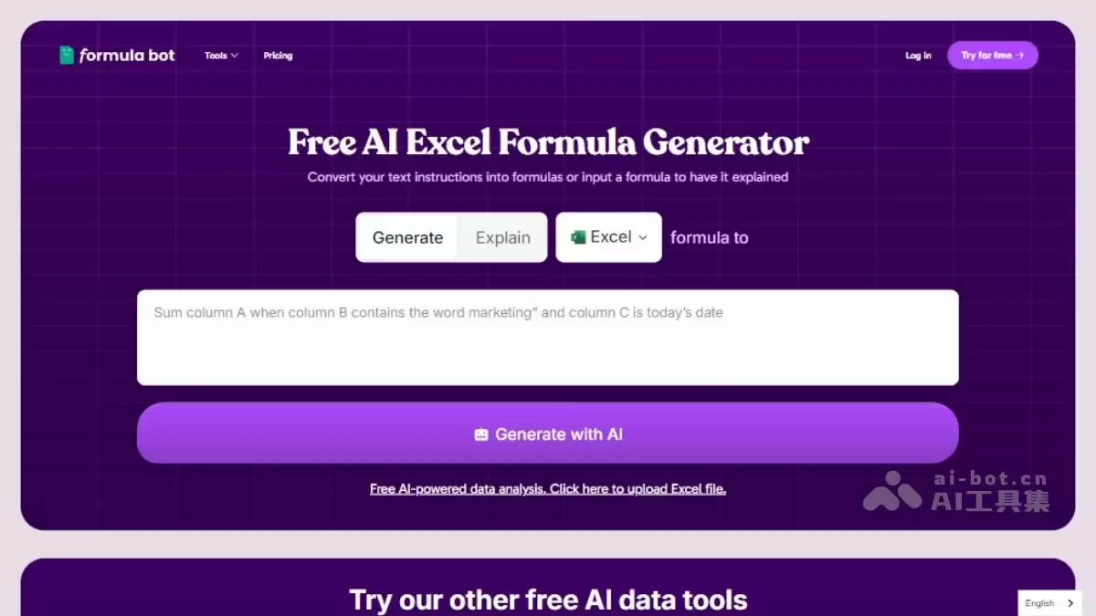 Formula bot-AI驱动的数据分析平台
